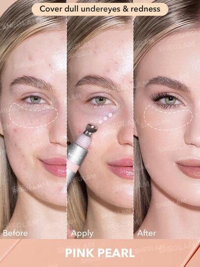 کانسیلر سرفلزی شیگلم مدل Bright Eyes Cooling — Pink Pearl — نمای ۲