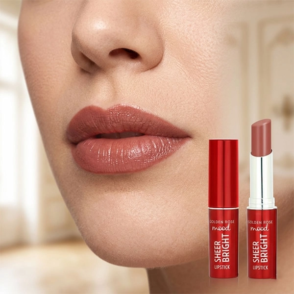 رژ لب جامد شیر برایت گلدن رز — Nude Glow — نمای ۲