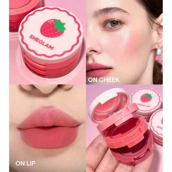 رژ لب و رژگونه 3 طبقه کرمی شیگلم